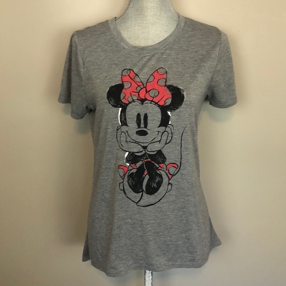 Disney Minnie Mouse Gray Short Sleeve T Shirt Large - Picture 2 of 6